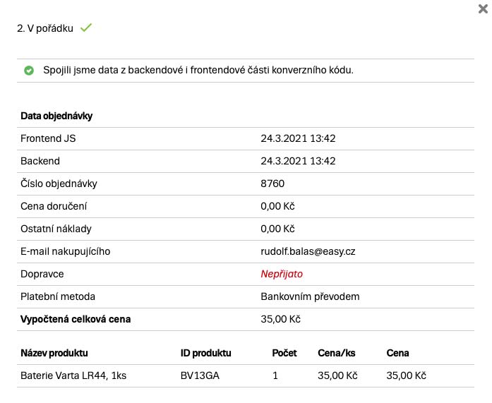 zbozi konverze test